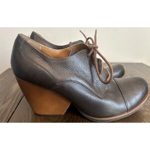 Korks by Kork-Ease Chianne Heeled Oxford Booties Brown Leather Women's 9